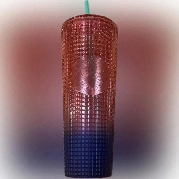 Watermelon Pink Blue Ombré with green straw Starbucks Venti Tumbler New with Tag - Picture 3 of 7